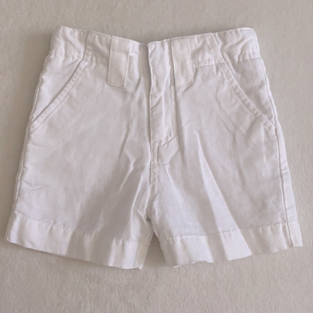 T.F. Laurence by Florence Eiseman | Linen Cotton Blend Lined Shorts White (18M)